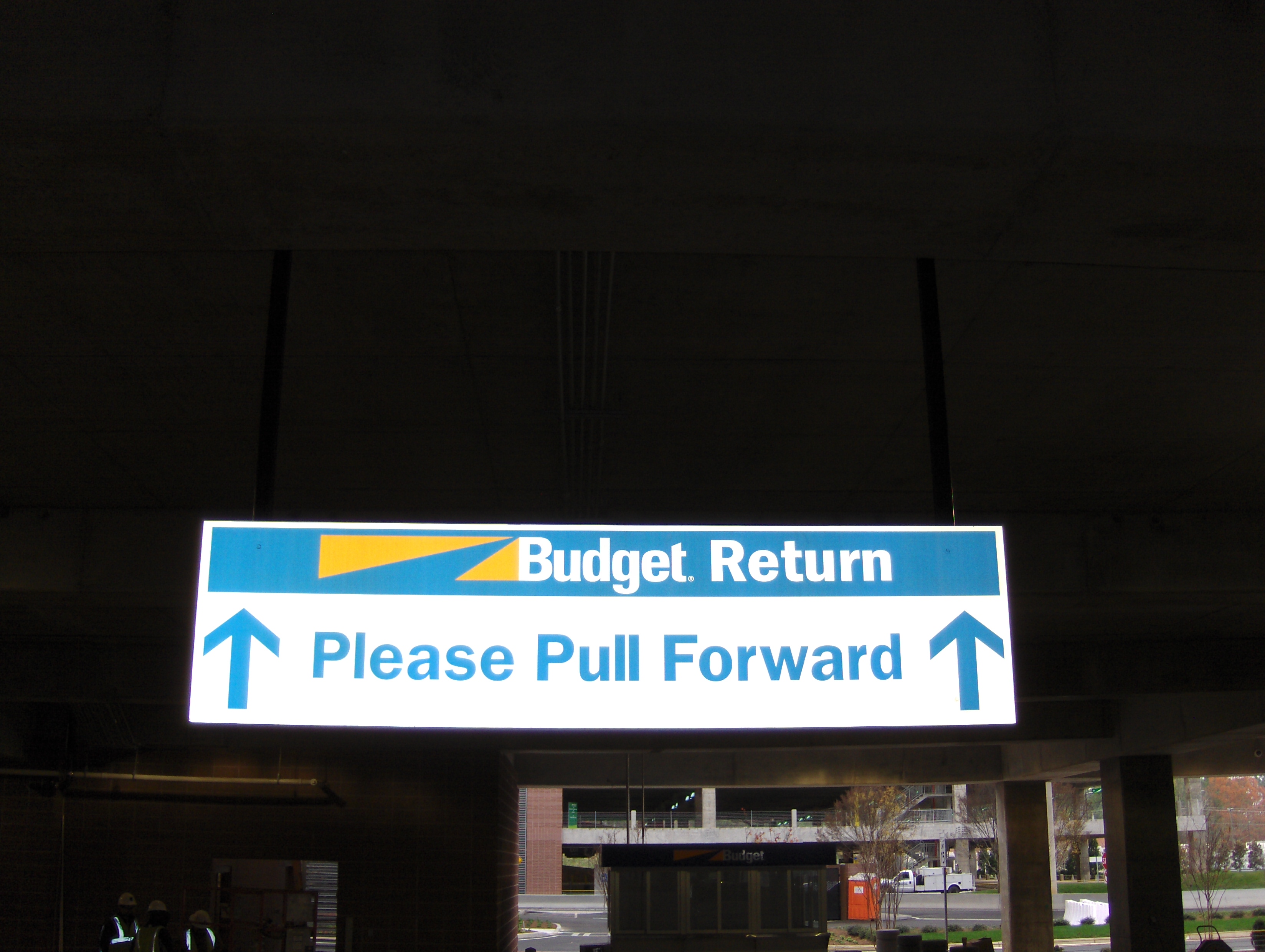 Reflective Parking Lot Signs - Atlanta Airport - Budget Car Rental