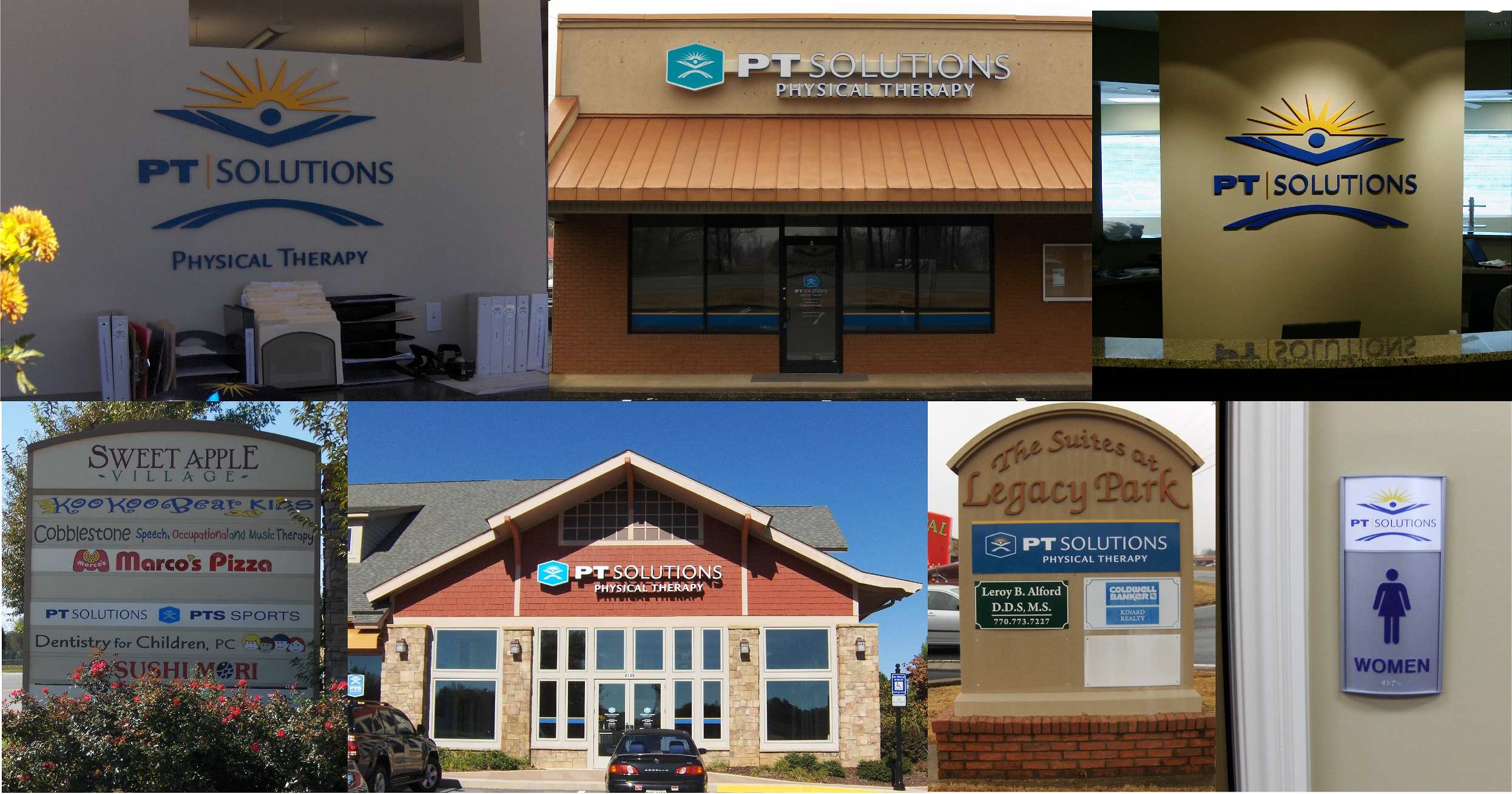 PT Solutions Physical Therapy Signs in Multiple Sites
