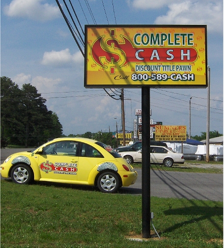 Lighted Post and Panel Sign