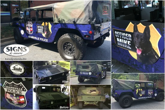 Adairsville Police Dept Hummer Wrap Collage