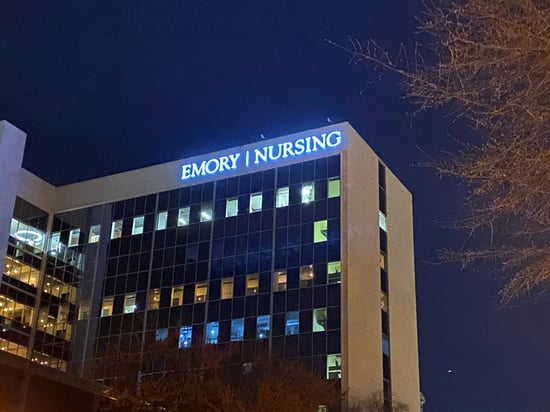 Day-Night-Individual-Channel-Letters-Night, Building Signature Sign - Direct to Wall Mount Channel Letters